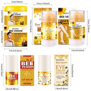 ROZINO 5-Piece Honey Skincare Set - Eye Cream, Lip Balm, Face & Body Moisturizers