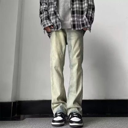 Men Jeans Spring and Autumn Retro Straight-Leg Pants Casual Trousers