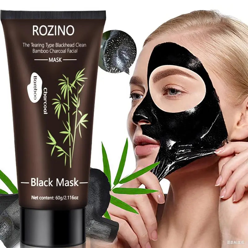 ROZINO Bamboo Charcoal Peel-Off Facial Mask - Blackhead Remover & Pore Cleanser, 60g