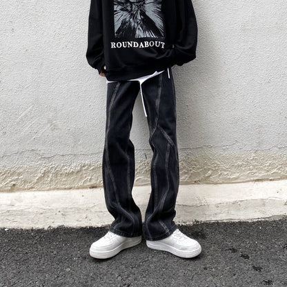 Men Jeans Vintage Jeans Straight Loose Pants