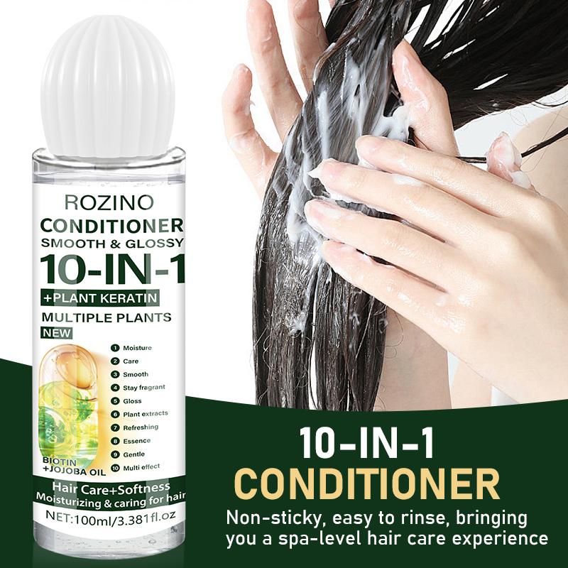 ROZINO 10-in-1 Hair Care Set - Shampoo, Conditioner & Serum (100ml) with Keratin & Jojoba Oil