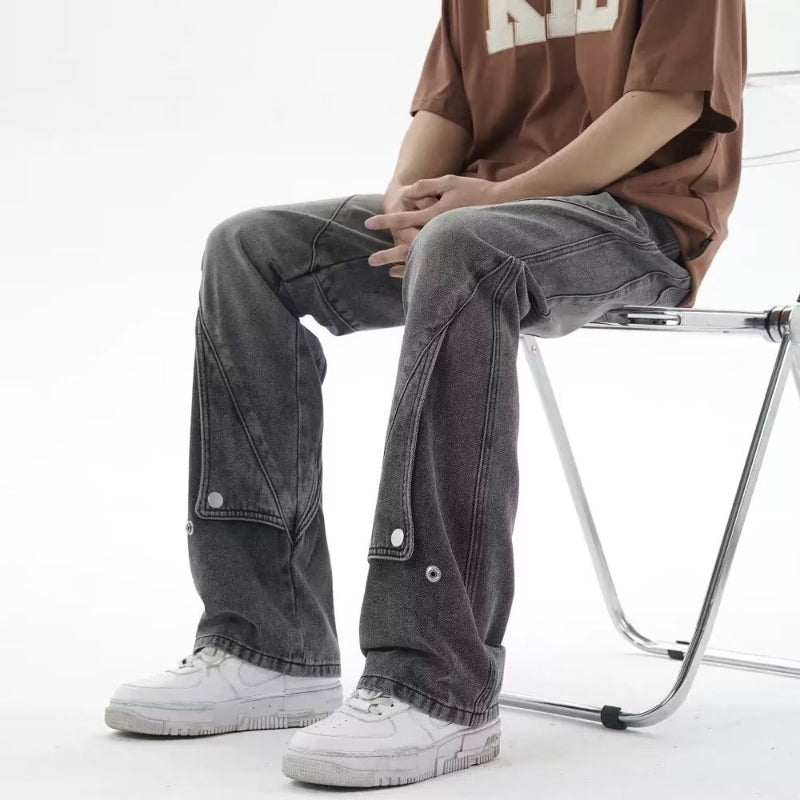 Men Jeans Loose Jeans Summer Oversize Skinny Wide-Leg Straight Pants