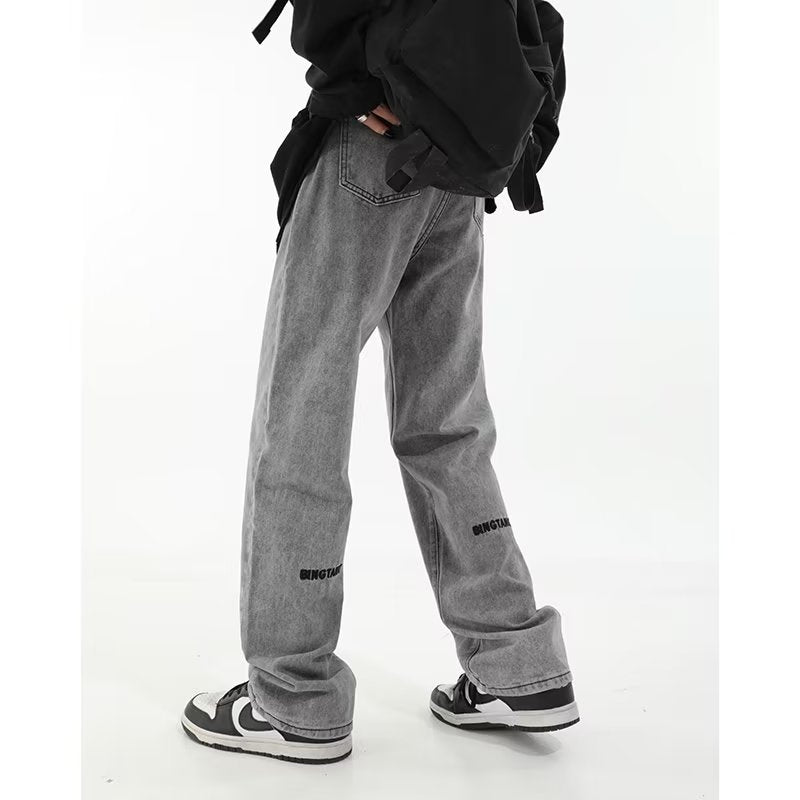 Men Jeans Vintage Jeans Spring Baggy Straight Trousers