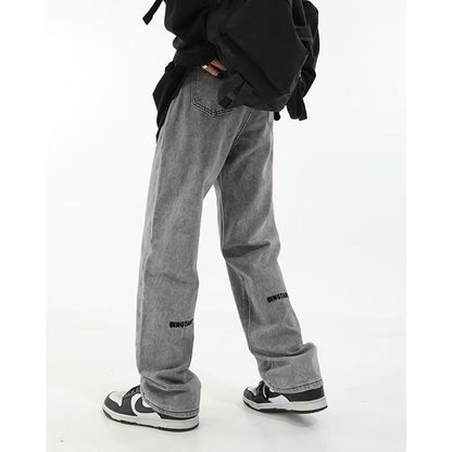 Men Jeans Vintage Jeans Spring Baggy Straight Trousers