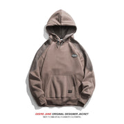 Men Pullover Hoodie Autumn and Winter Patchwork Hoodie Men's Winter Loose