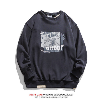 Men Pullover Hoodie Sweater Men's Loose All-Matching and Handsome