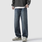 Men Jeans Straight Jeans Men's Summer Retro Pants