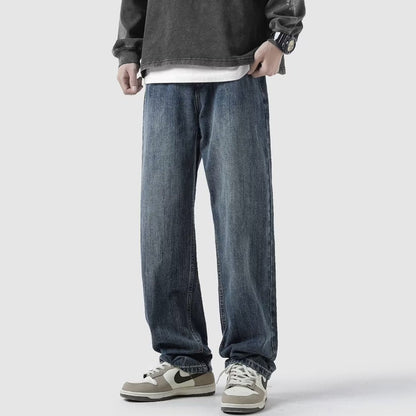 Men Jeans Straight Jeans Men's Summer Retro Pants