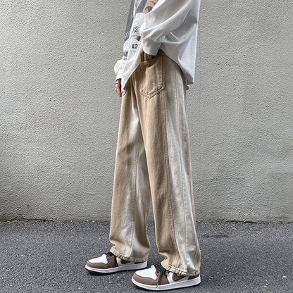 Men Jeans Gradient Jeans Men Spring Autumn Loose Straight Trousers