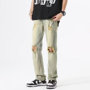 Men Jeans Summer Loose Straight Casual Trousers