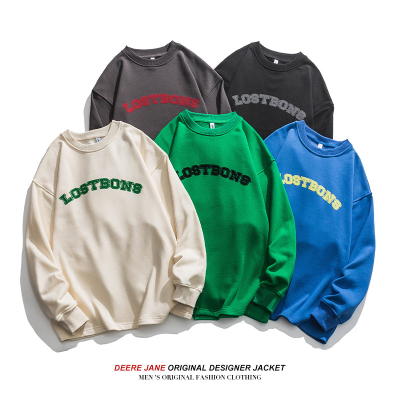 Men Pullover Hoodie Spring Sweater Men American Style Loose All-Match Fashion Spring and Autumn Leisure