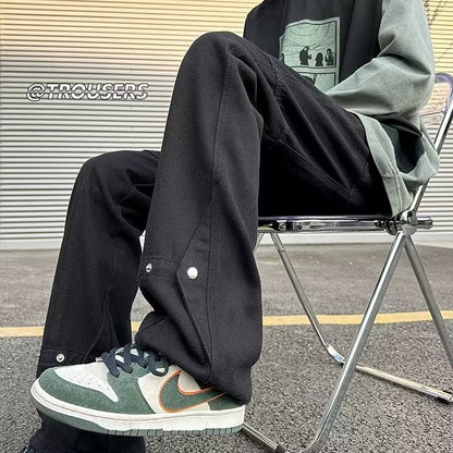 Men Jeans Summer Retro Baggy Straight Trousers