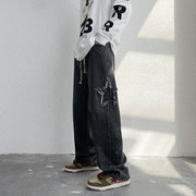 Men Jeans Retro Washed Casual Trousers