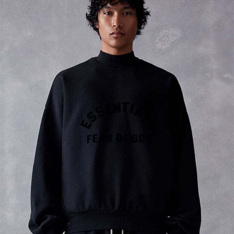 Fog Essentials Sweatshirt Unisex Micro Stand-Up Collar Loose Sweater