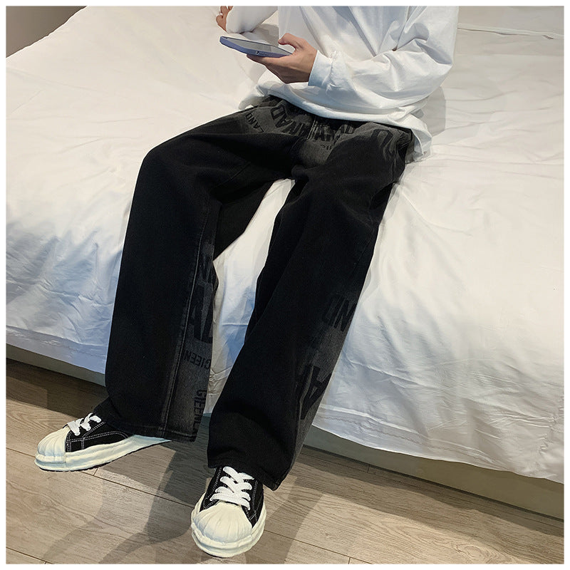 Men Jeans Vintage Jeans Vintage Baggy Straight Trousers