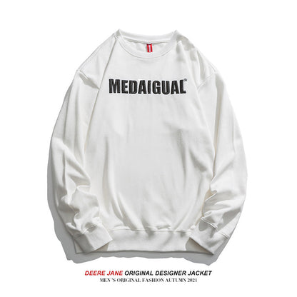 Men Pullover Hoodie Spring Sweater Spring and Autumn Loose Couple Blue
