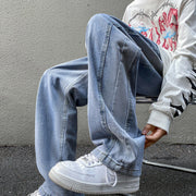 Men Jeans Gradient Jeans Men Spring Autumn Loose Straight Trousers