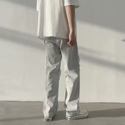 Men Jeans Ripped Jeans Men's Summer Wide-Leg Casual Pants Straight Loose Pants