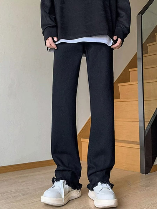 Men Jeans Vintage Jeans Men's Autumn Straight Pants Bootcut Casual Trousers