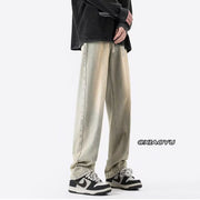 Men Jeans Retro Washed Jeans Spring Oversize Loose Straight Trousers