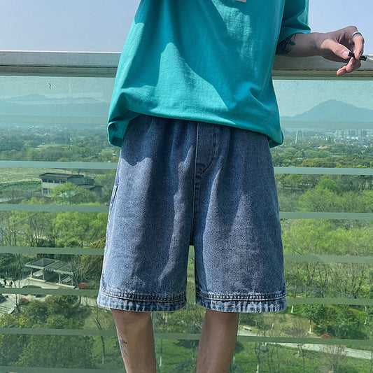 Men Jeans Denim Shorts Summer Loose Big Pants