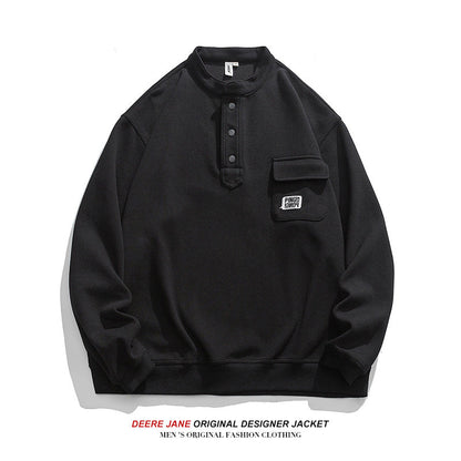 Men Pullover Hoodie Spring Sweater Men's Loose All-Match Casual