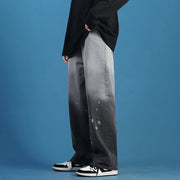 Men Jeans Summer Loose Straight Wide Leg Couple Casual Pants