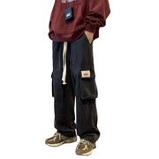 Men Jeans Black Working Wear Jeans Men's Autumn Wide-Leg Straight Pants