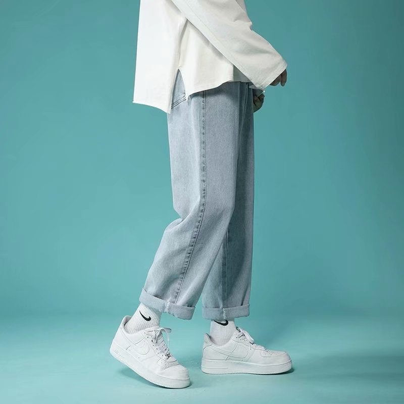 Men Jeans Summer Loose Straight Casual Pants