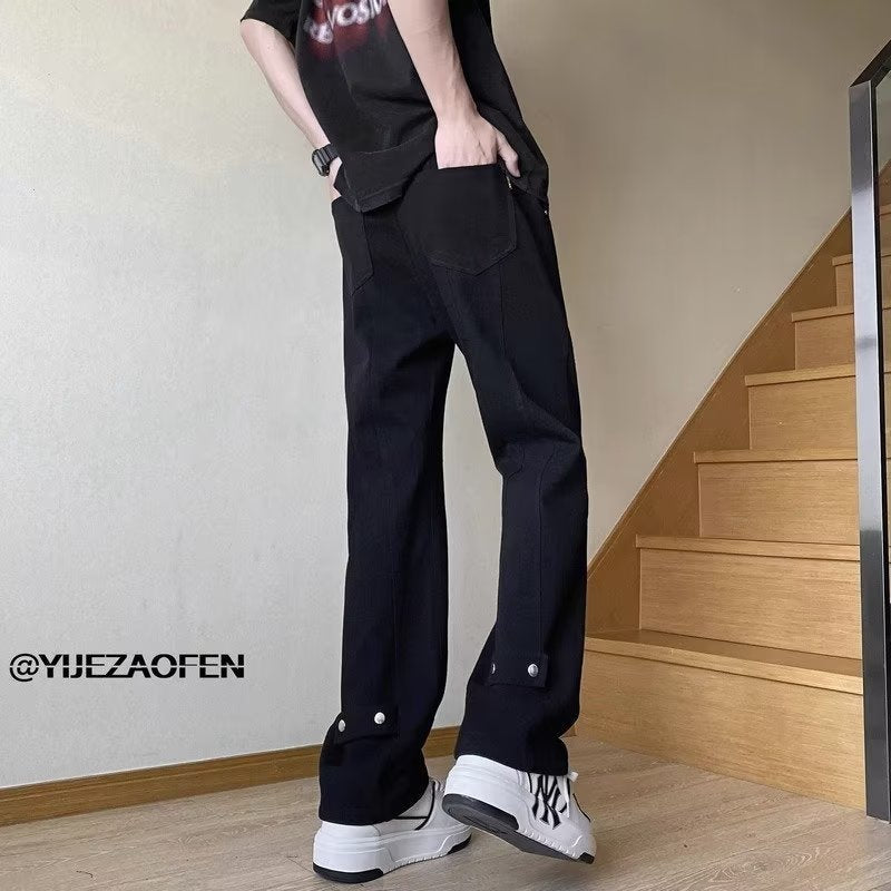 Men Jeans Autumn Jeans Slim-Fit Pants Straight-Leg Trousers