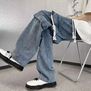 Men Jeans Cargo Jeans Men's Autumn Retro Loose Straight Casual Trousers