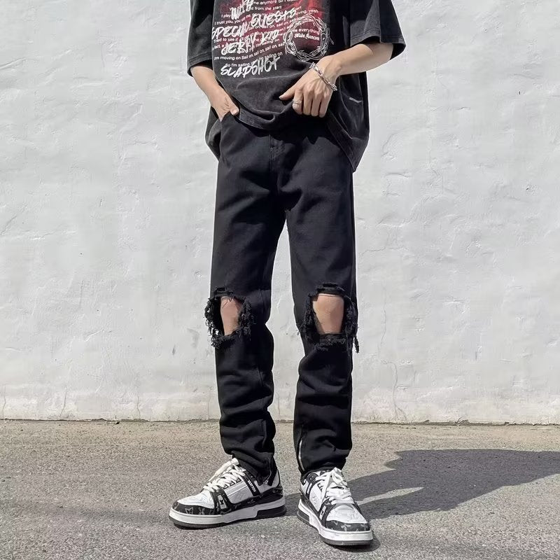 Men Jeans Ripped Jeans Baby Boy and Girl Summer Straight-Leg Pants
