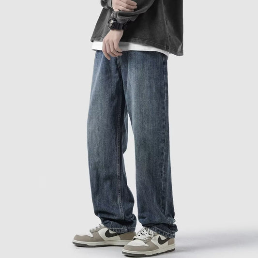 Men Jeans Straight Jeans Men's Summer Retro Pants