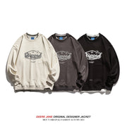 Men Pullover Hoodie Patchwork round Neck Sweater Men's and Women's Spring and Autumn Loose Top