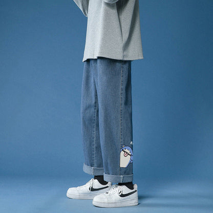 Men Jeans Summer Baggy Straight Trousers