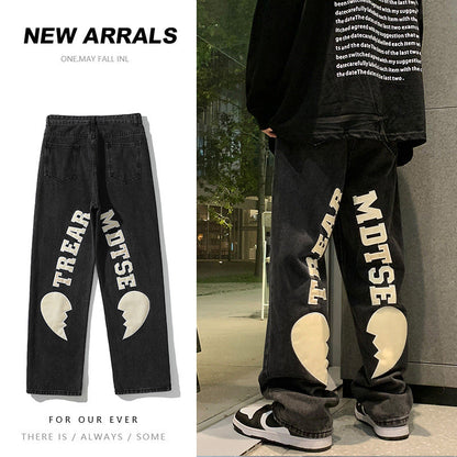 Men Jeans Spring and Autumn Loose Denim Trousers