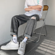Men Jeans Ripped Jeans Men's Summer Straight Loose Pants