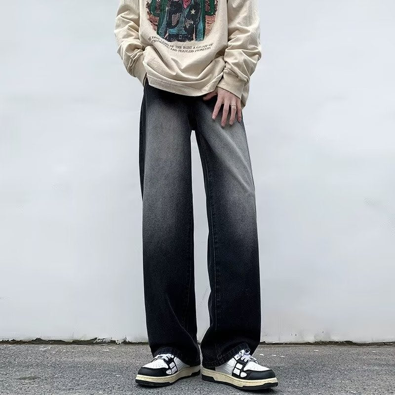 Men Jeans Spring and Autumn Large Straight-Leg Pants Pants