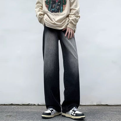 Men Jeans Spring and Autumn Large Straight-Leg Pants Pants