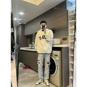 Men Jeans Split Ripped Jeans