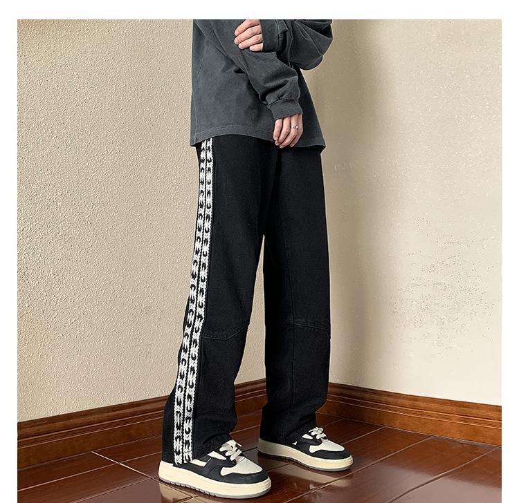 Men Jeans Autumn Vintage Oversize Pants Loose Straight Wide Leg Pants