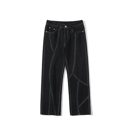 Men Jeans Vintage Jeans Straight Loose Pants