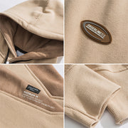 Men Pullover Hoodie Autumn and Winter Patchwork Hoodie Men's Winter Loose