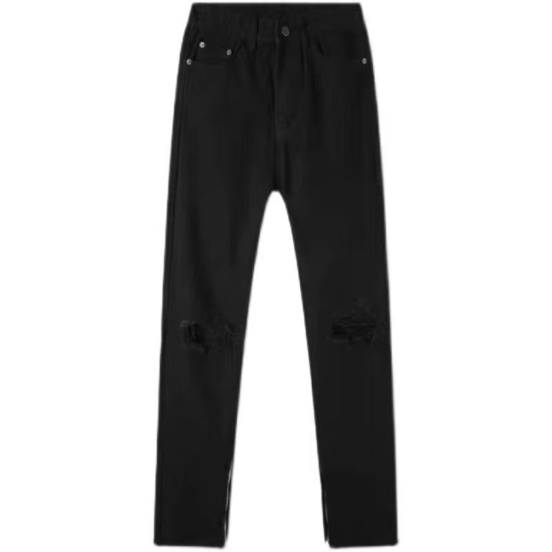 Men Jeans Retro Tattered Jeans Jeans Trousers