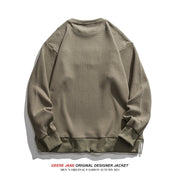 Men Pullover Hoodie Sweater Men's Retro Loose All-Match Long Sleeve