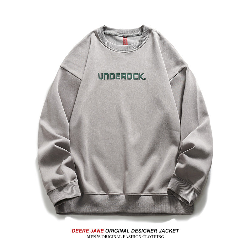 Men Pullover Hoodie Spring Cotton round Neck Sweater Men's Loose All-Matching