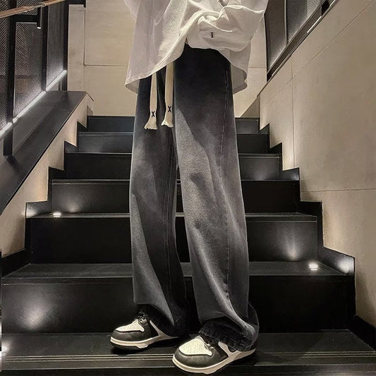 Men Jeans Oversize Straight Pants Summer