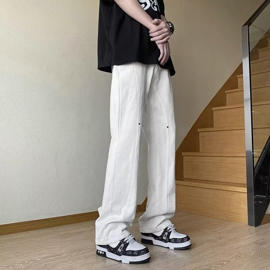 Men Jeans Autumn Jeans Slim-Fit Pants Straight-Leg Trousers