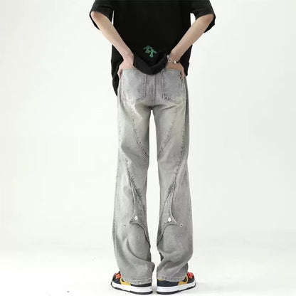 Men Jeans Loose Jeans Summer Oversize Skinny Wide-Leg Straight Pants
