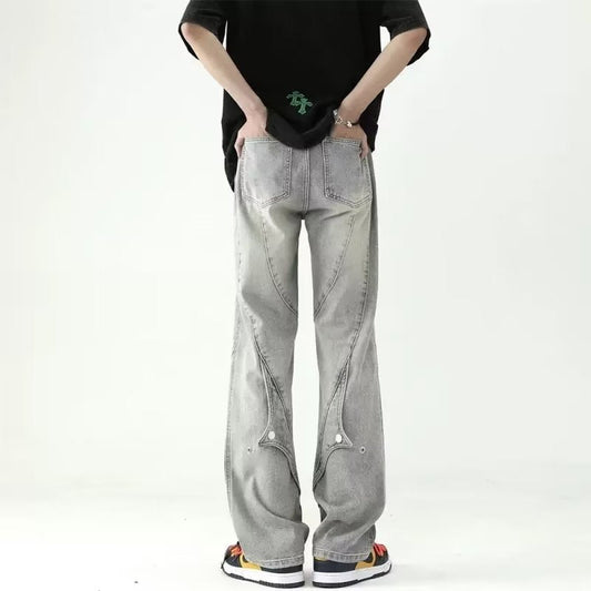 Men Jeans Loose Jeans Summer Oversize Skinny Wide-Leg Straight Pants